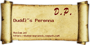 Dudás Perenna névjegykártya